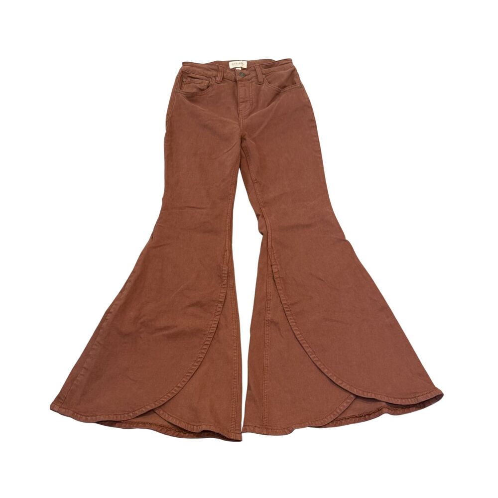 Shyanne Chestnut Brown High Rise Flare Bell Bottom Pants Size 26x32 Festival